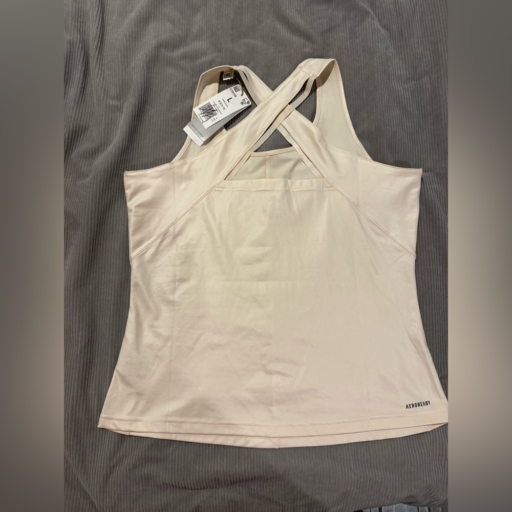 NWT Adidas Aeroready Women's Off-White Tank - Picture 3 of 8